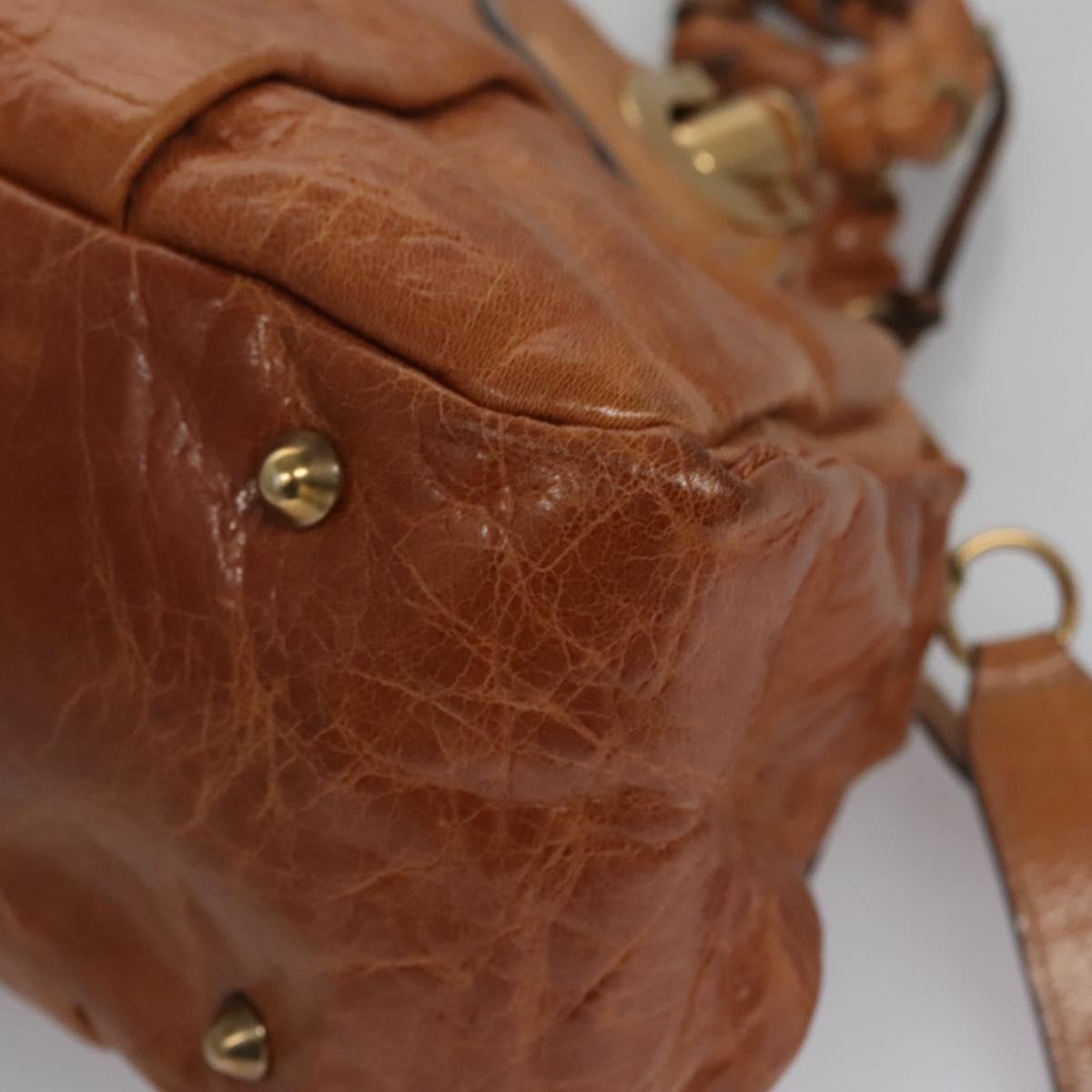 Chloe Hand Bag Leather Brown 113163