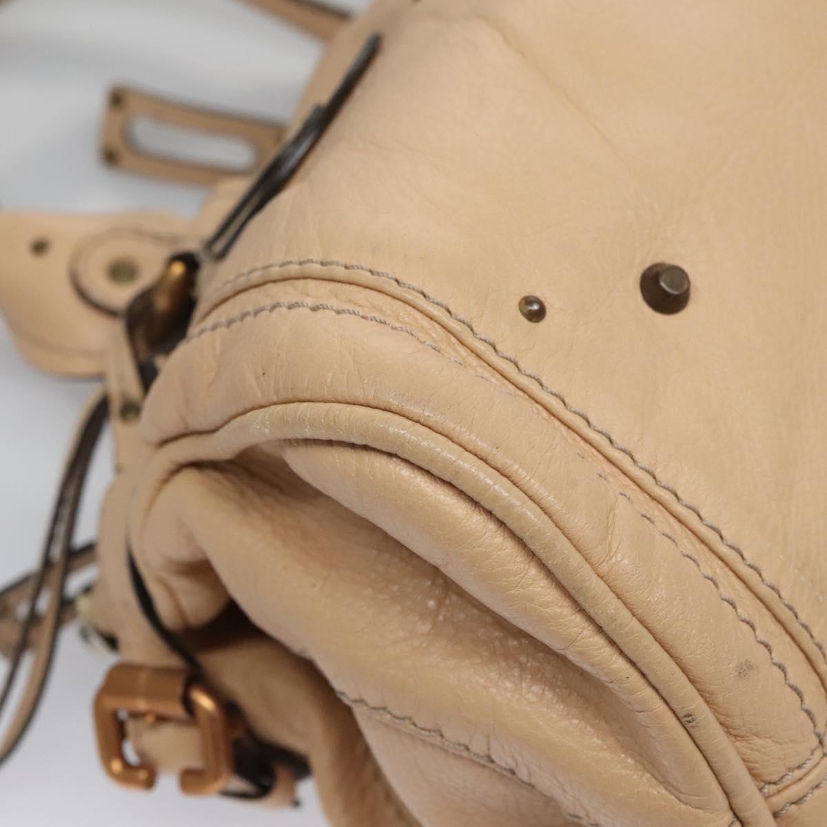 Chloe Paddington Hand Bag Leather Beige Silver gold 113238