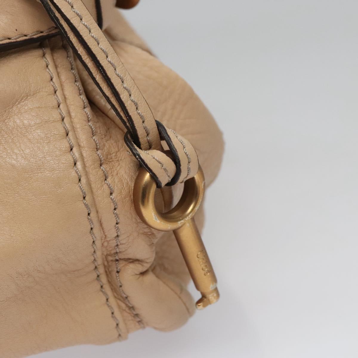 Chloe Paddington Hand Bag Leather Beige Silver gold 113238