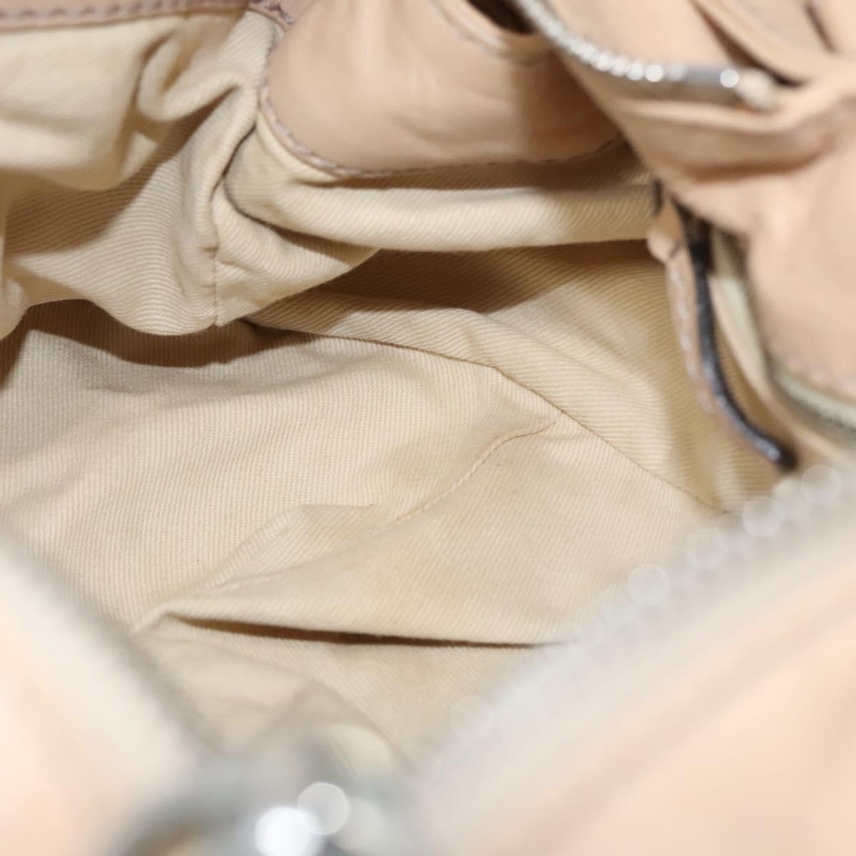 Chloe Paddington Hand Bag Leather Beige Silver gold 113238