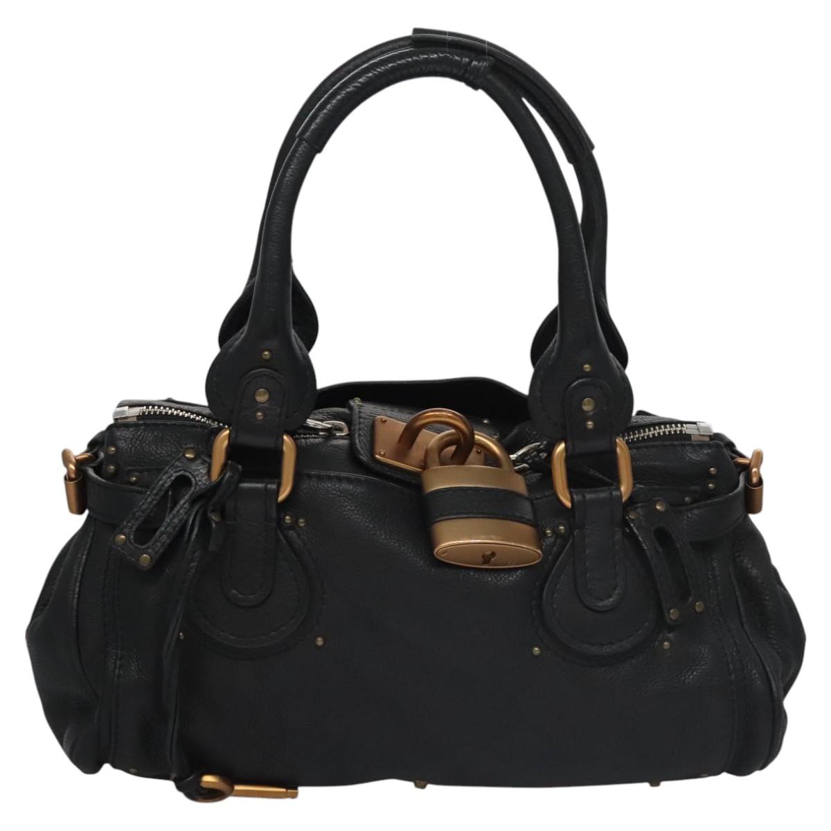 Chloe Paddington Hand Bag Leather Black 113639