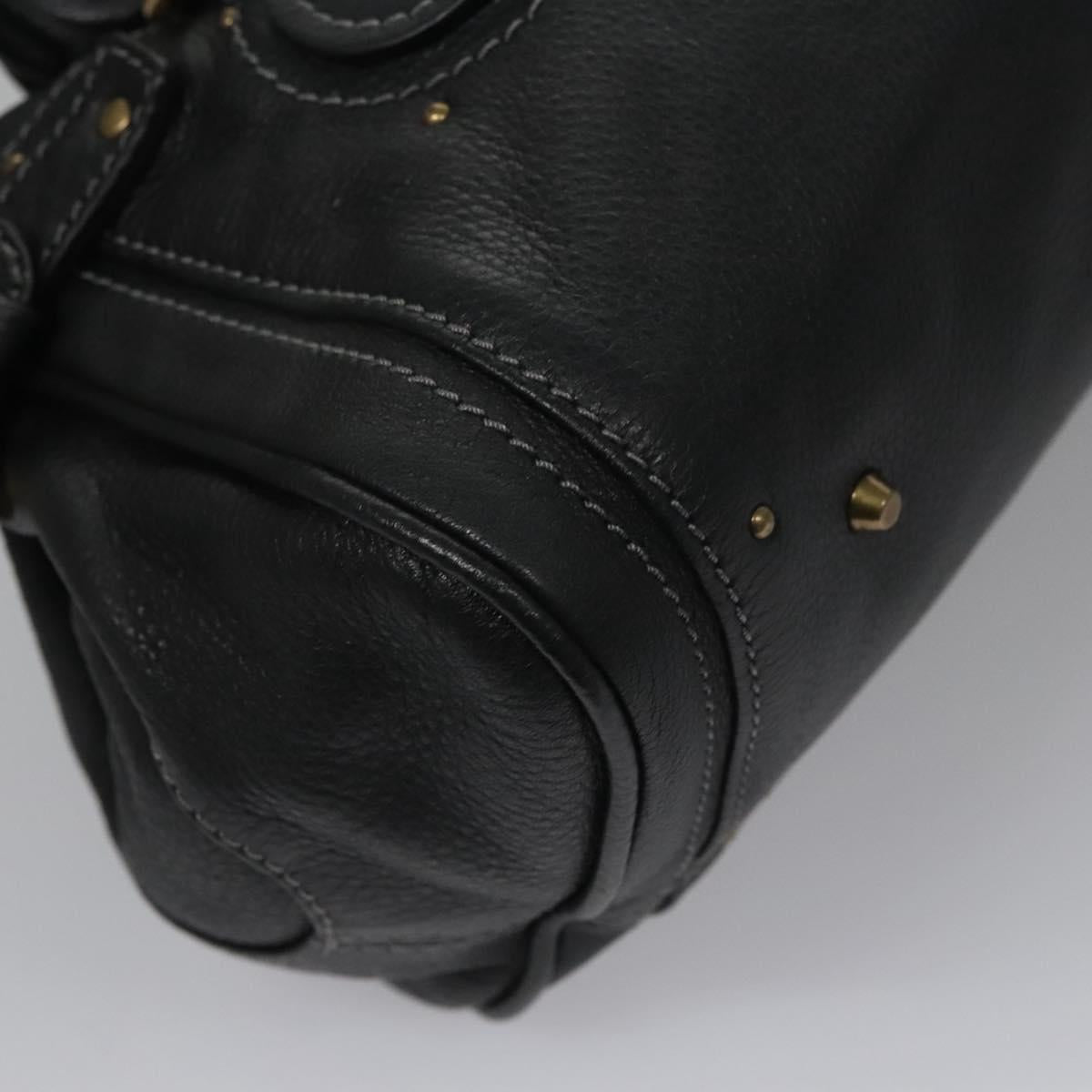 Chloe Paddington Hand Bag Leather Black Gold Silver 113733