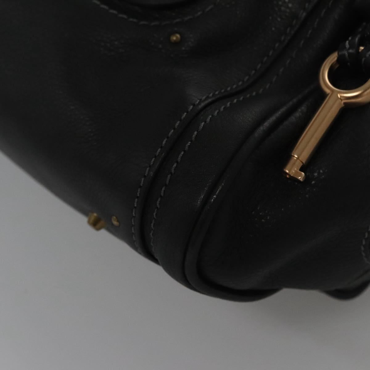 Chloe Paddington Hand Bag Leather Black Gold Silver 113733