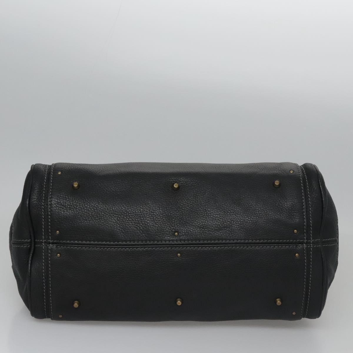 Chloe Paddington Hand Bag Leather Black Gold Silver 113733