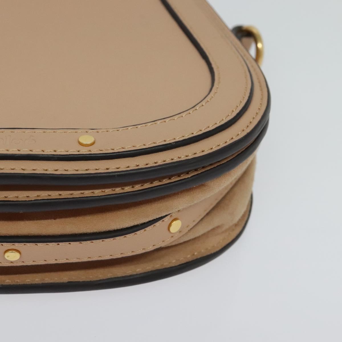 Chloe Nile Hand Bag Leather 2way Beige 115680