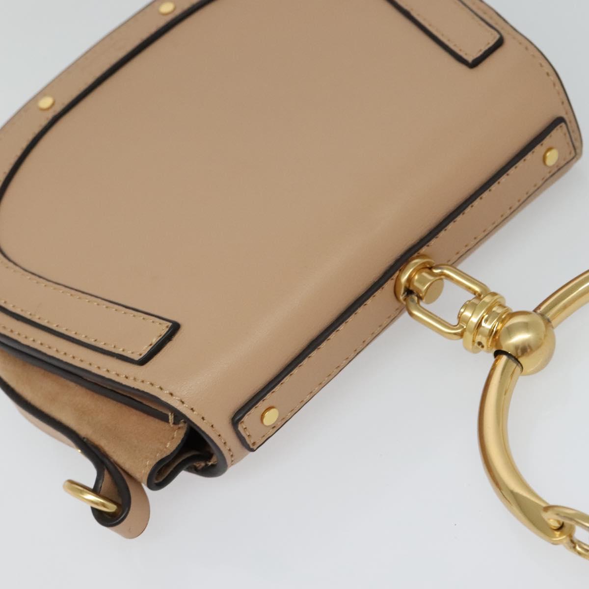 Chloe Nile Hand Bag Leather 2way Beige 115680