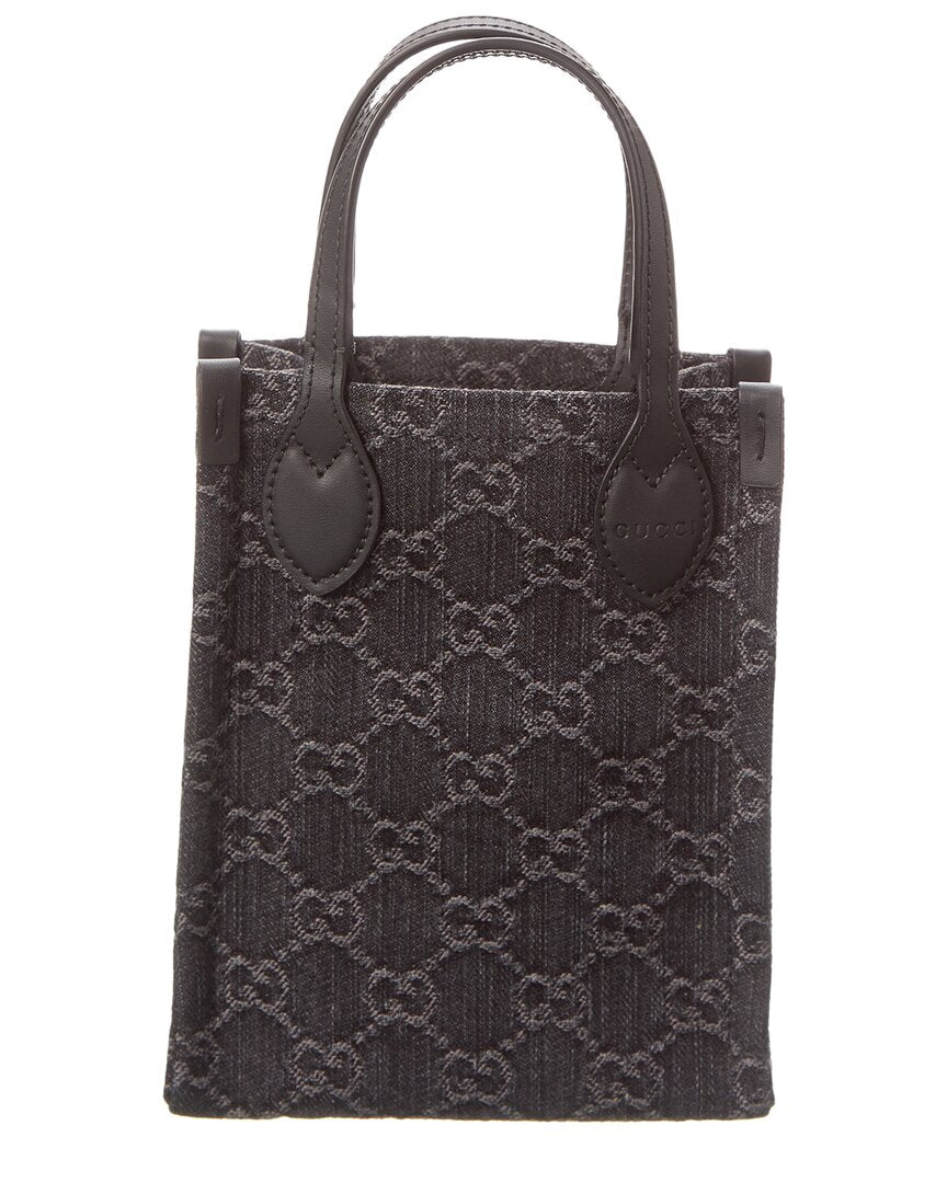 Gucci Ophidia Mini Gg Denim & Leather Shoulder Bag