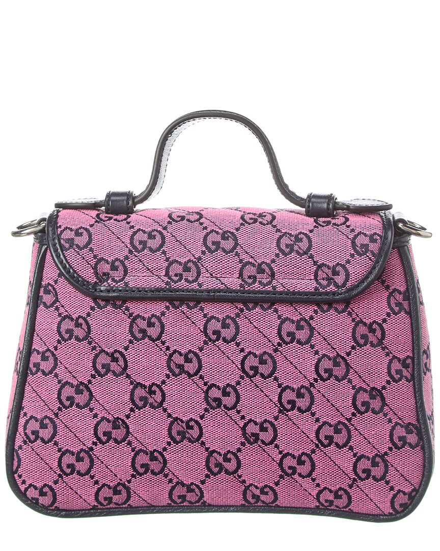 Gucci Gg Marmont 2.0 Top Handle Canvas & Leather Bag