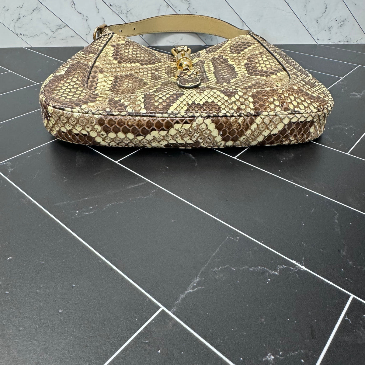 LIKE NEW Gucci Python Small Jackie Bag