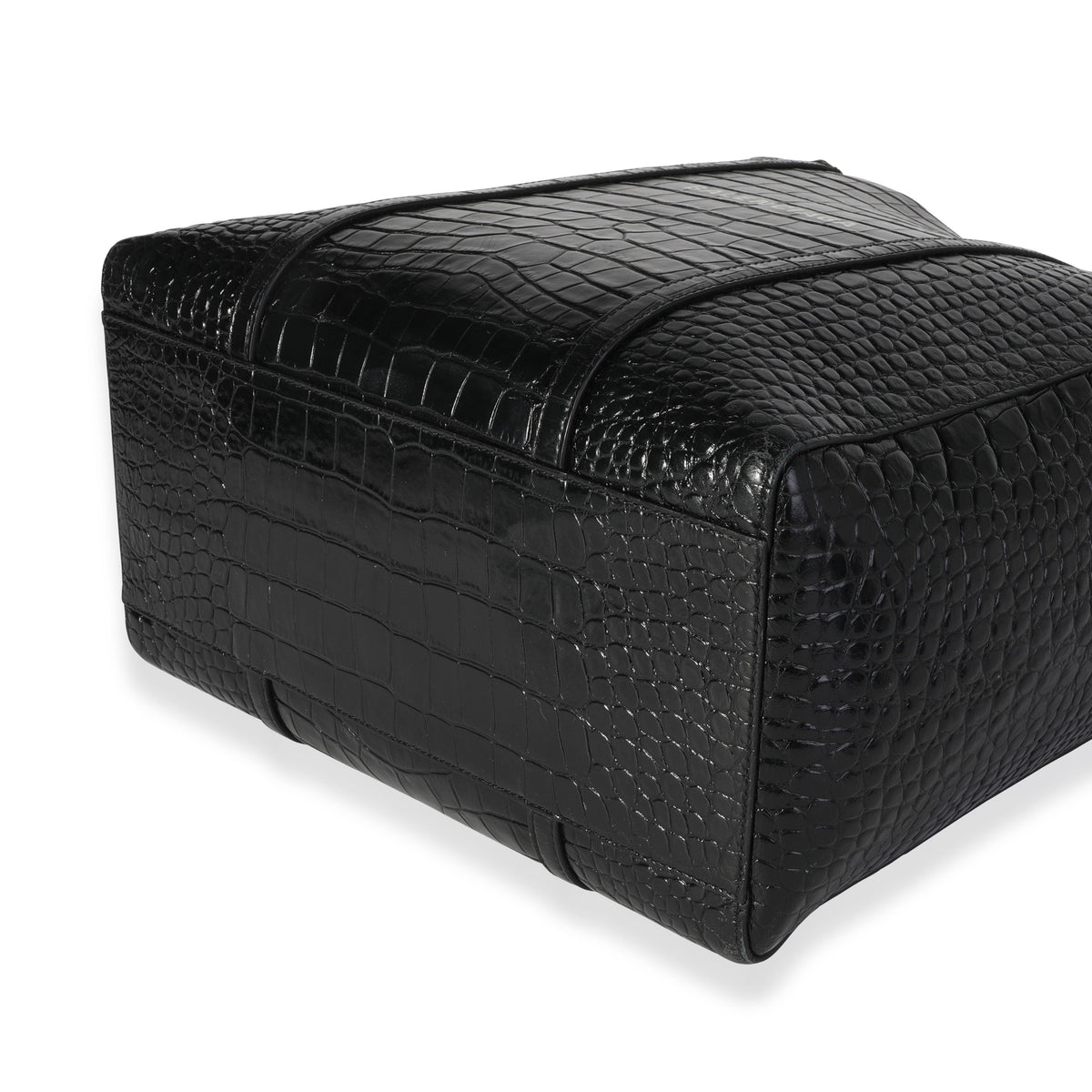 balenciaga Crocodile-Embossed Leather Small Everyday Tote