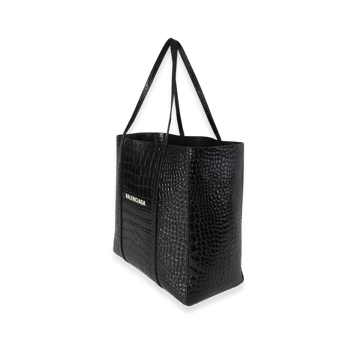 balenciaga Crocodile-Embossed Leather Small Everyday Tote