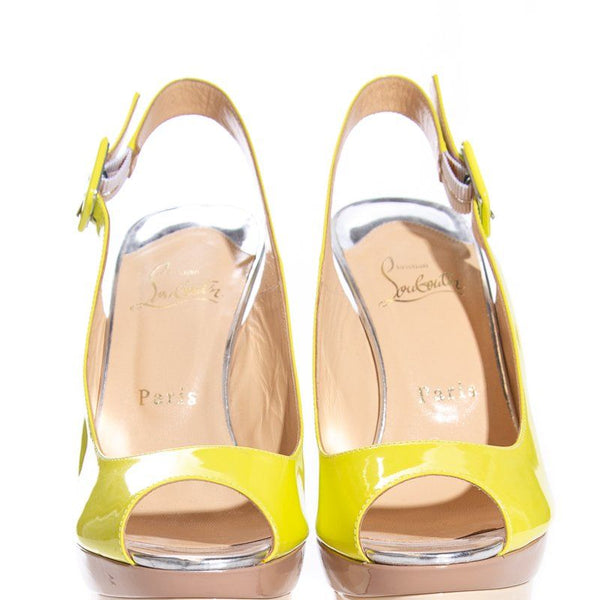 37 Christian Louboutin Neon Yellow Slingbacks