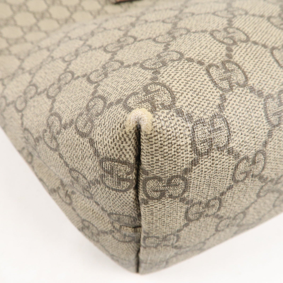 GUCCI GG Supreme Leather Tote Bag Hand Bag Beige Brown 211134