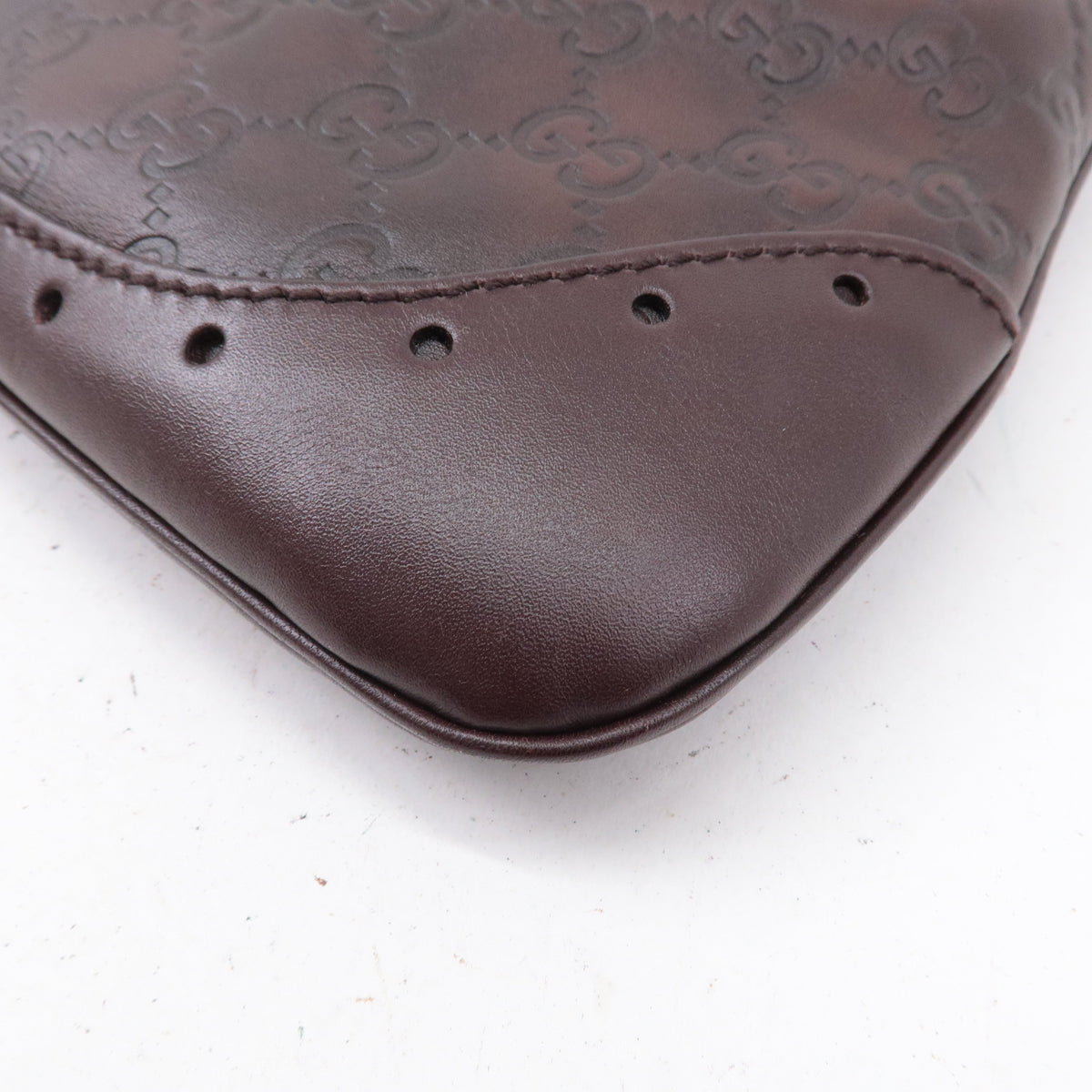 GUCCI Guccissima Leather Shoulder Bag Hand Bag Brown 145778
