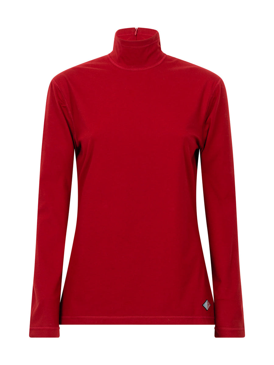 Bottega Veneta Women Stretch Cotton Jersey Turtleneck Top