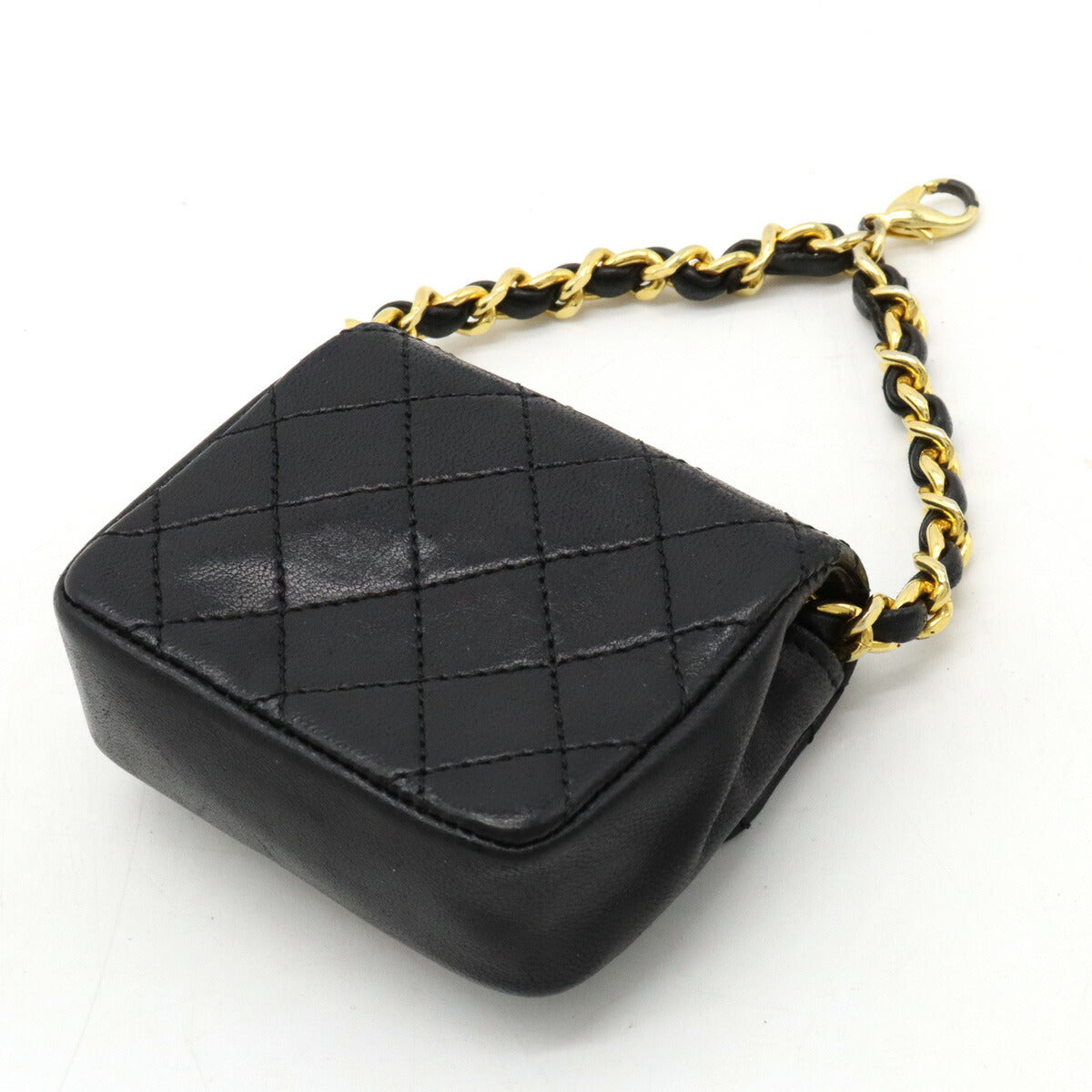 Top Quality Chanel Leather Micro Mini Matelasse Bag Charm Keychain