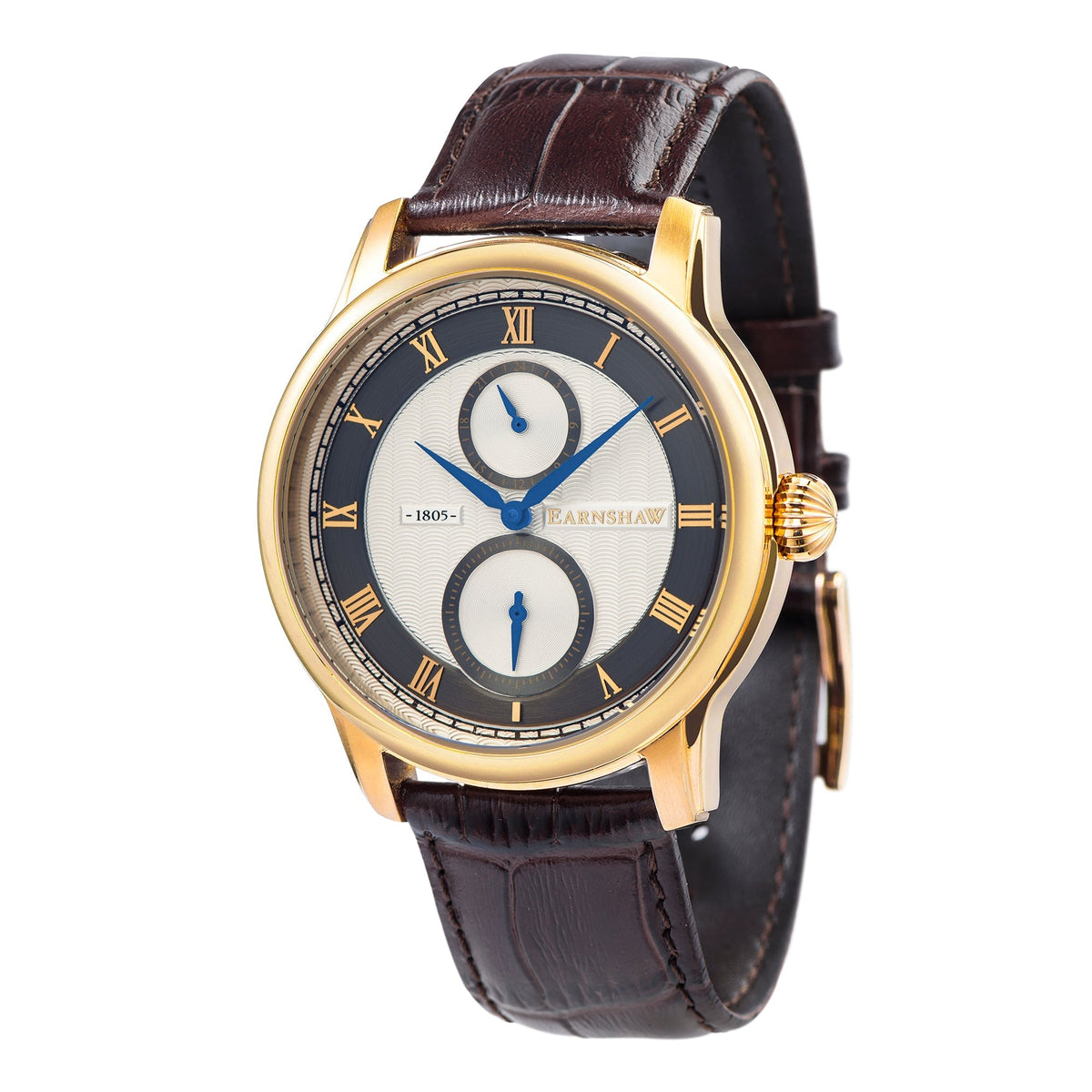 Thomas Earnshaw Men's Longitude 42mm Silver Dial Leather Watch
