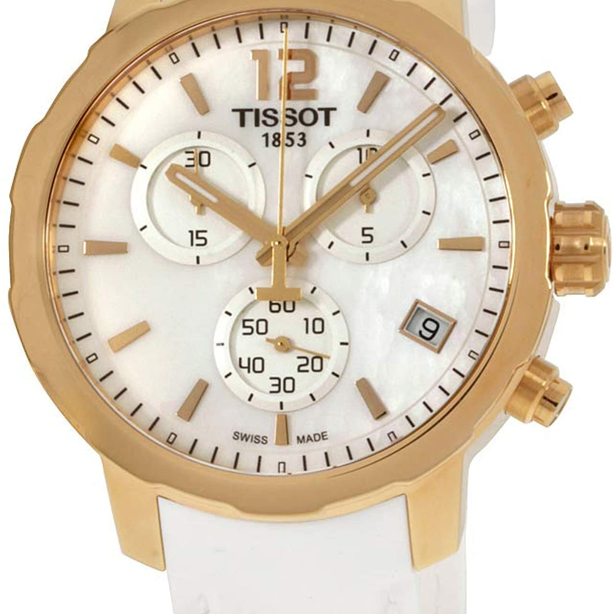 Tissot Women's T0954173711700 Quickster 42mm MOP Dial Leather Watch