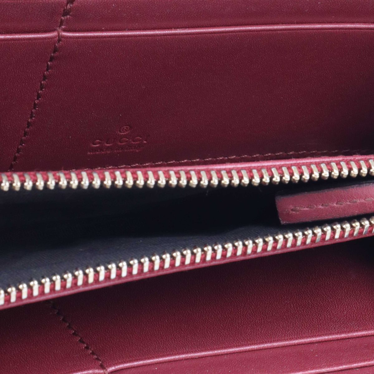Gucci Metallic Pink Patent Zipped Long Wallet.