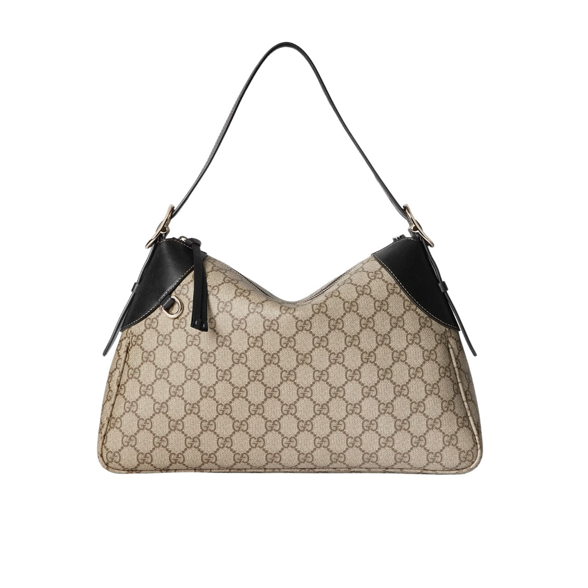 GG GG EMBLEM LARGE SHOULDER BAG BEIGE AND DARK BROWN 31CM ?815217 FAD6L 9741