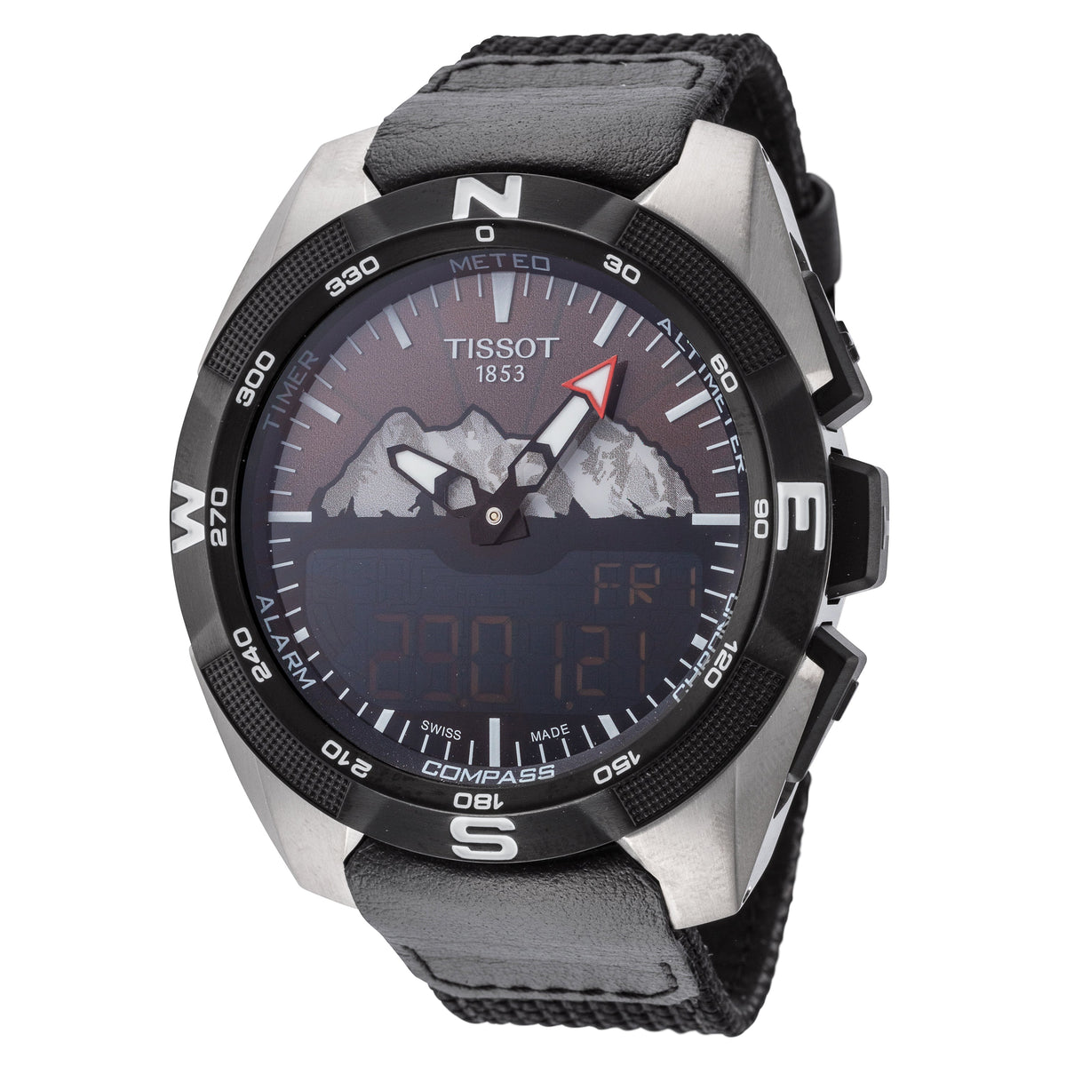 Tissot Men's T0914204605110 T-Touch 45mm Black Dial Fabric Watch