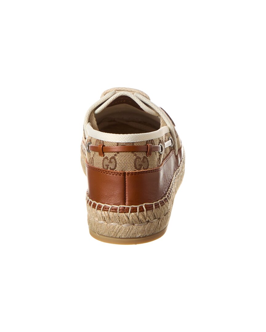Gucci Gg Canvas & Leather Espadrille