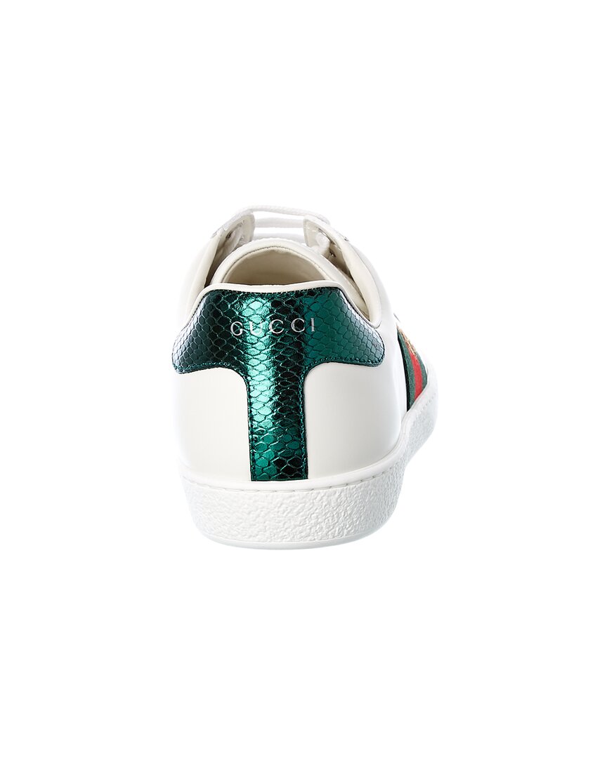 Gucci Ace Embroidered Bee Leather Sneaker