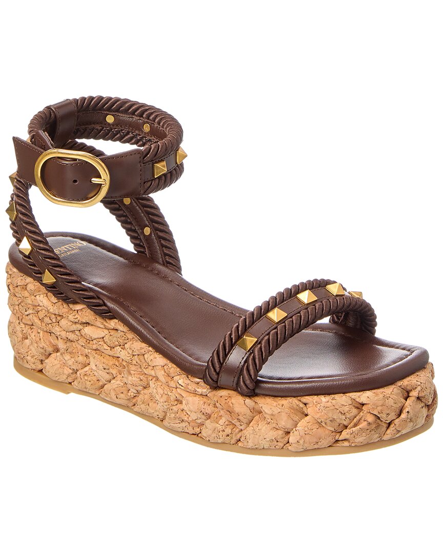 Valentino Rockstud 60 Leather Espadrille