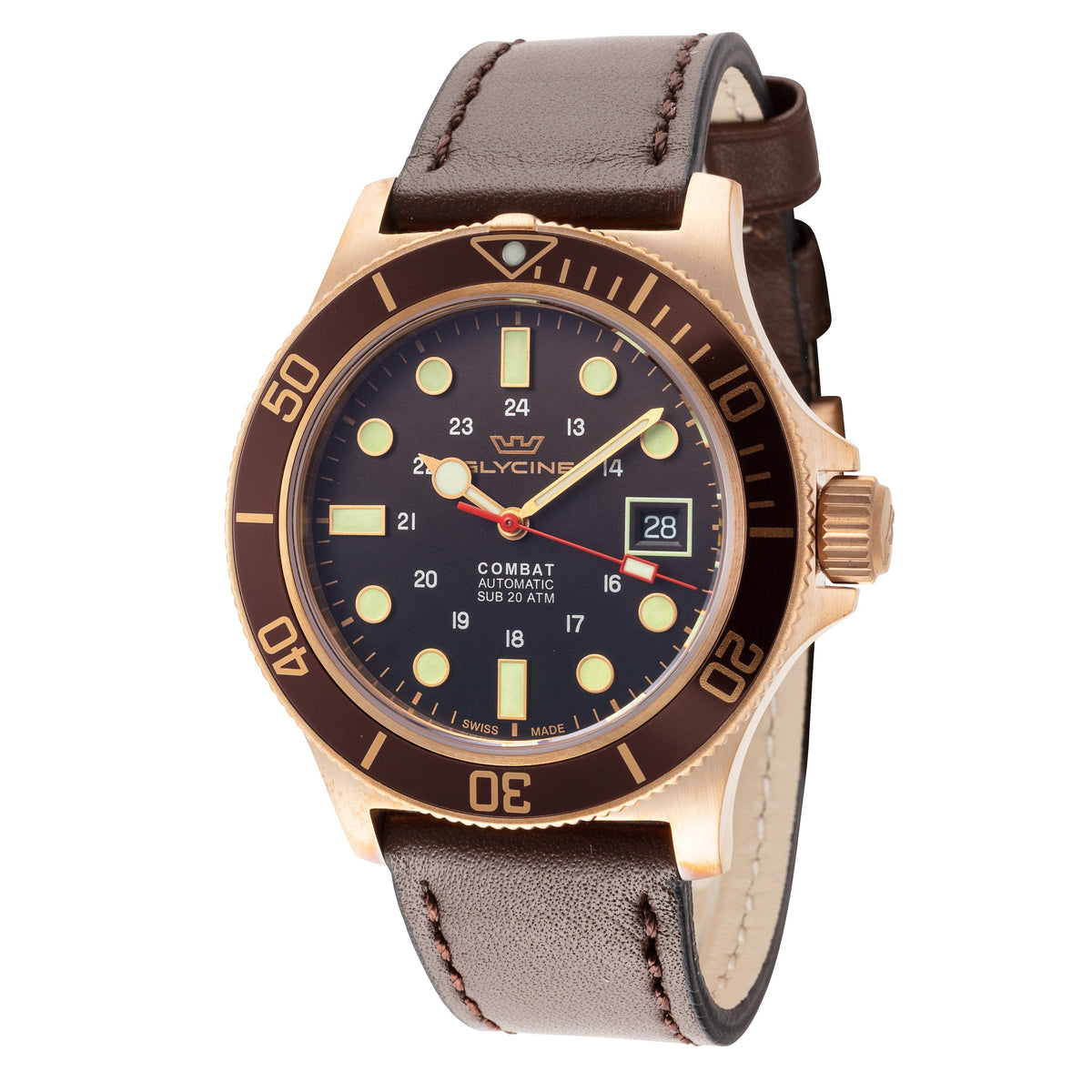 Glycine Men's GL0375 Combat Sub 42 Bronze 42mm Automatic Watch