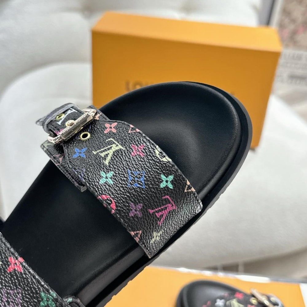 LV X TAKASHI MURAKAMI BOM DIA FLAT COMFORT MULE BLACK 1AGXUB