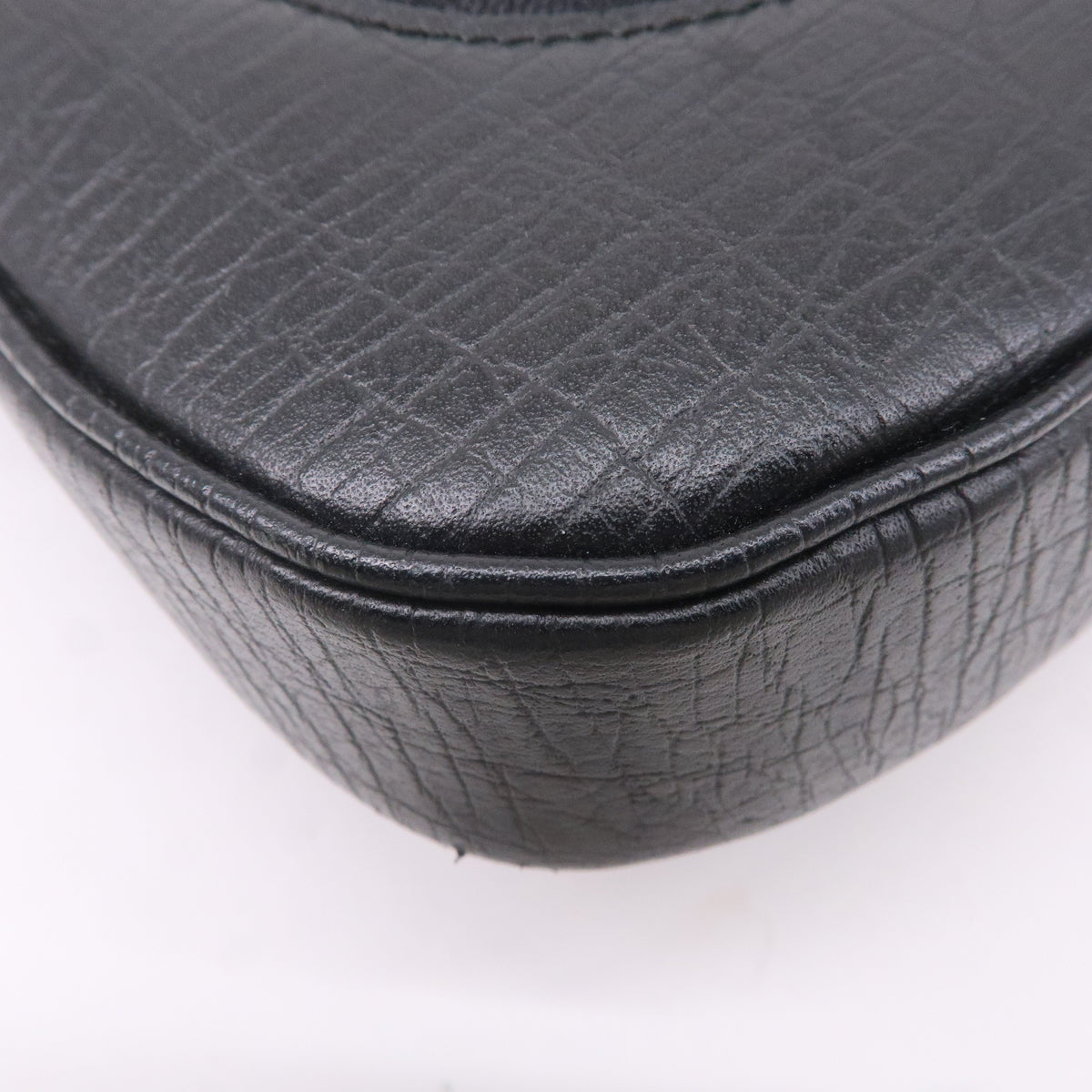 GUCCI Sherry GG Canvas Leather Shoulder Bag Black 130779