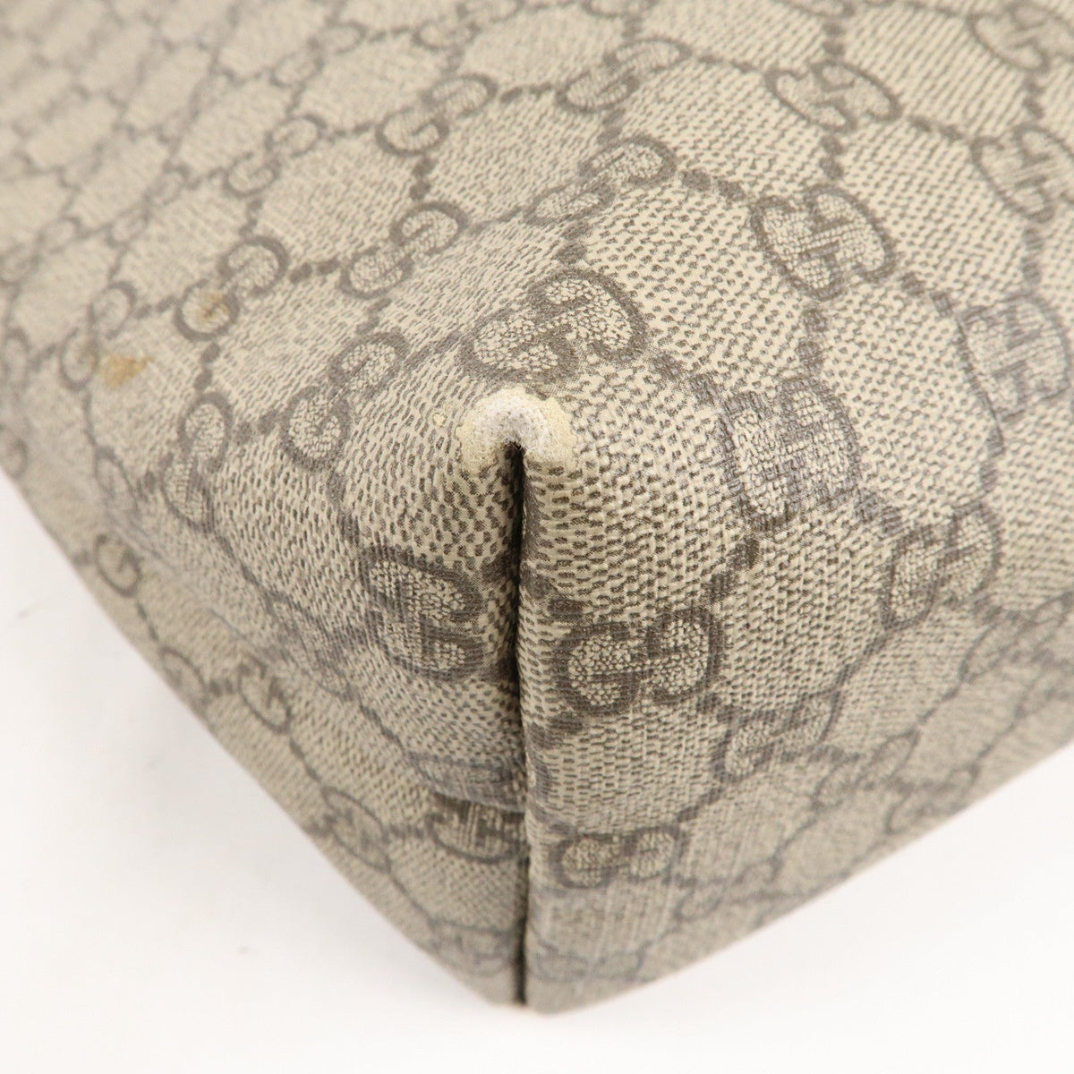 GUCCI GG Supreme Leather Tote Bag Hand Bag Beige Brown 211134