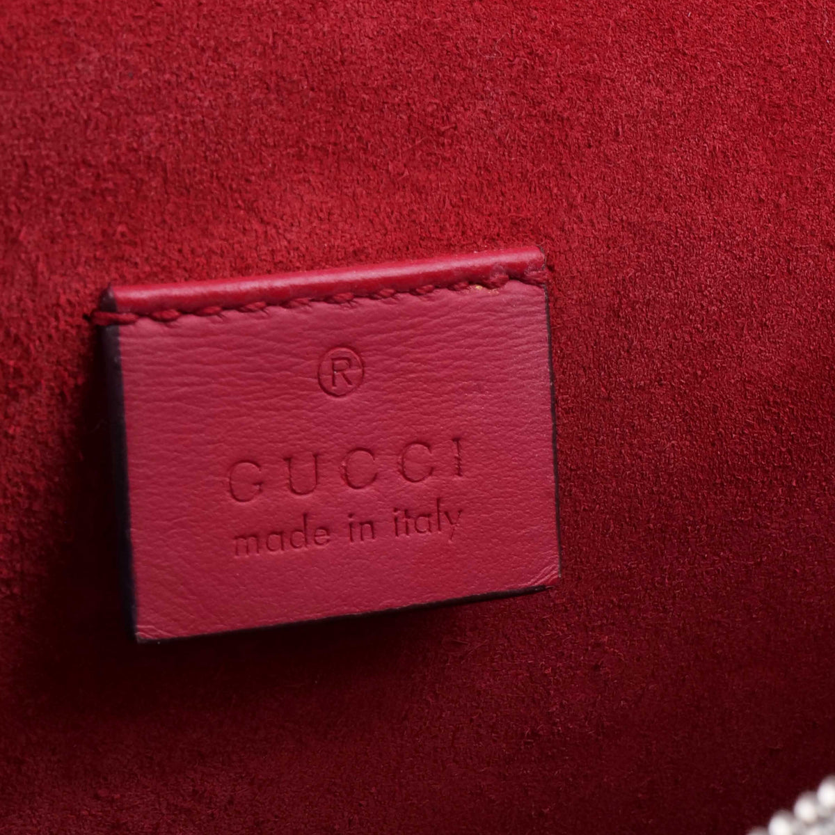 Gucci Small Dionysus GG Supreme With Red Suede Trim.