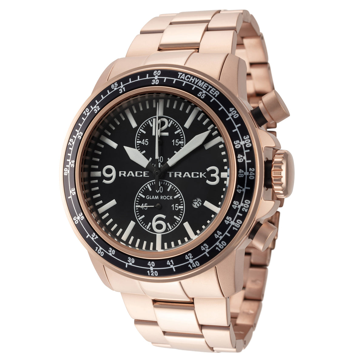 Glam Rock Men's Racetrack Action Tachymeter 46mm Quartz Watch