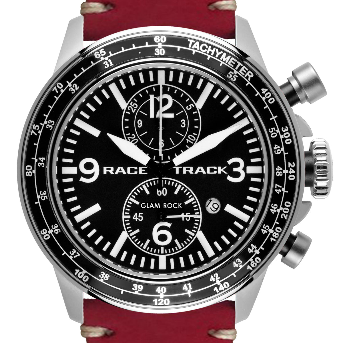 Glam Rock Men's Racetrack Action Tachymeter 46mm Quartz Watch