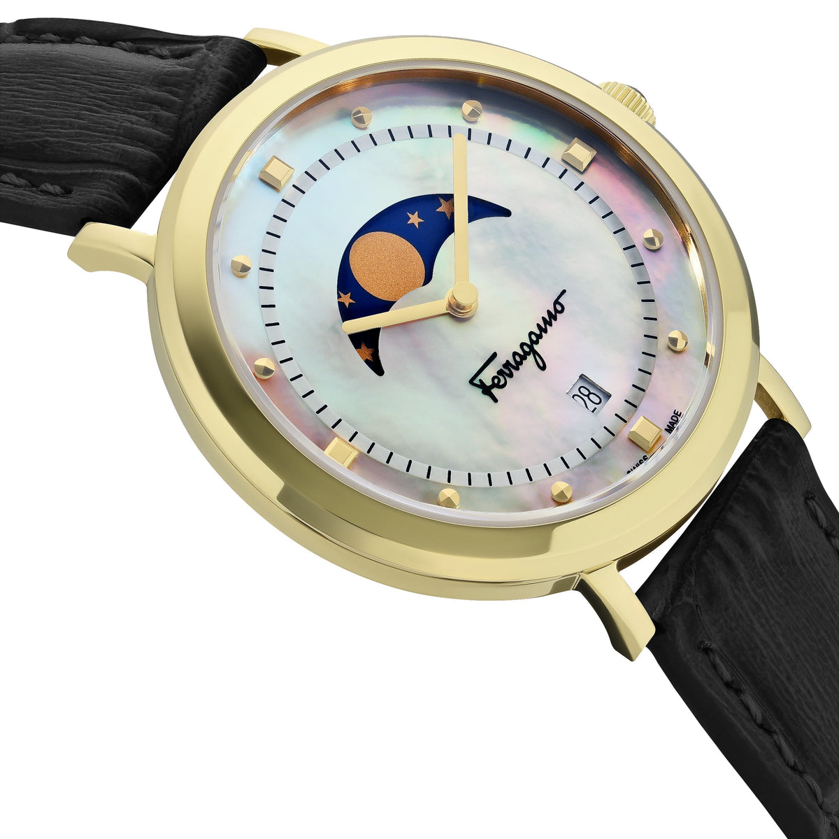 Ferragamo Women's SFUH00821 Logomania Moon Phase 36mm Quartz Watch