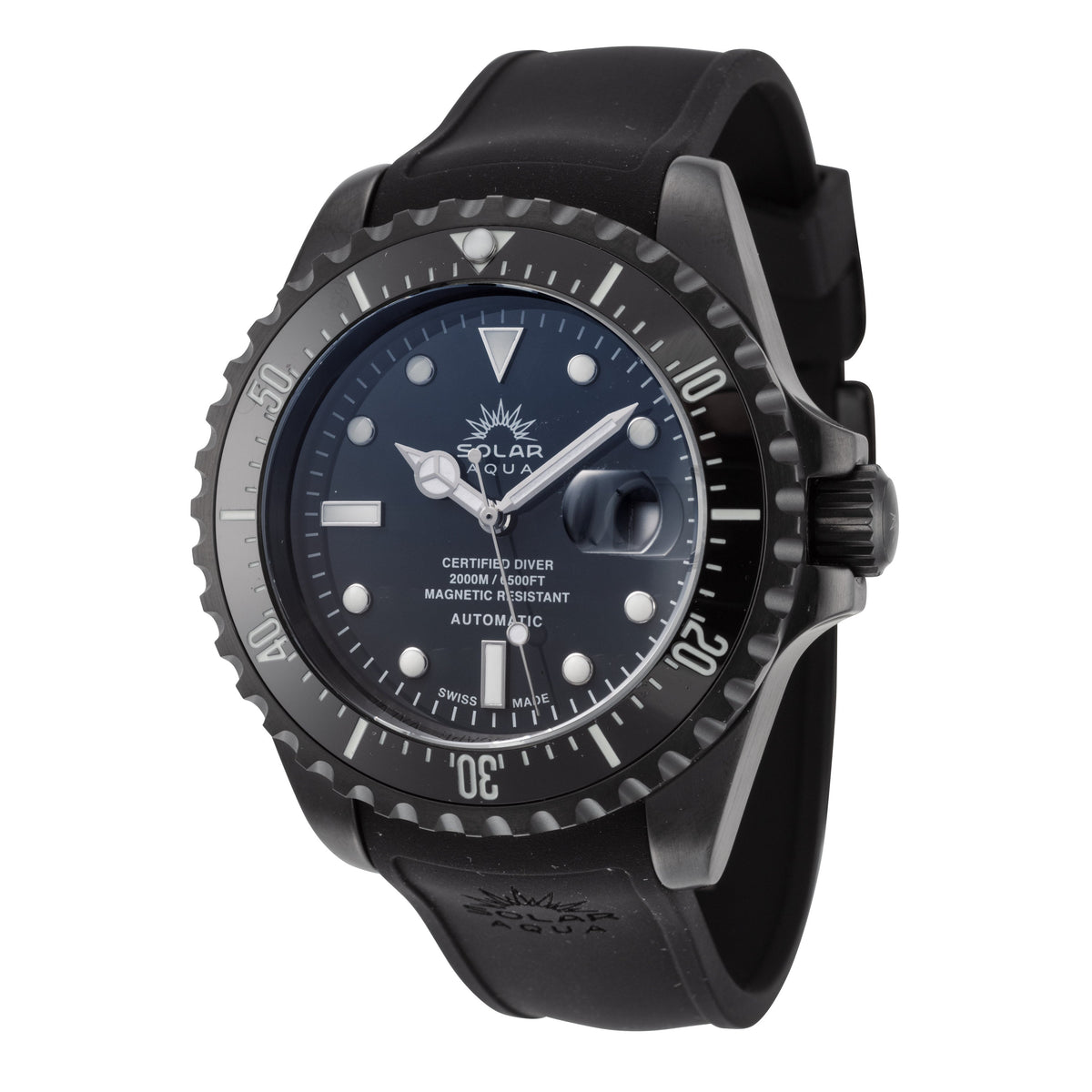 Solar Aqua Men's Deep Bay 45mm Blue/Black Dial Automatic PVD Watch