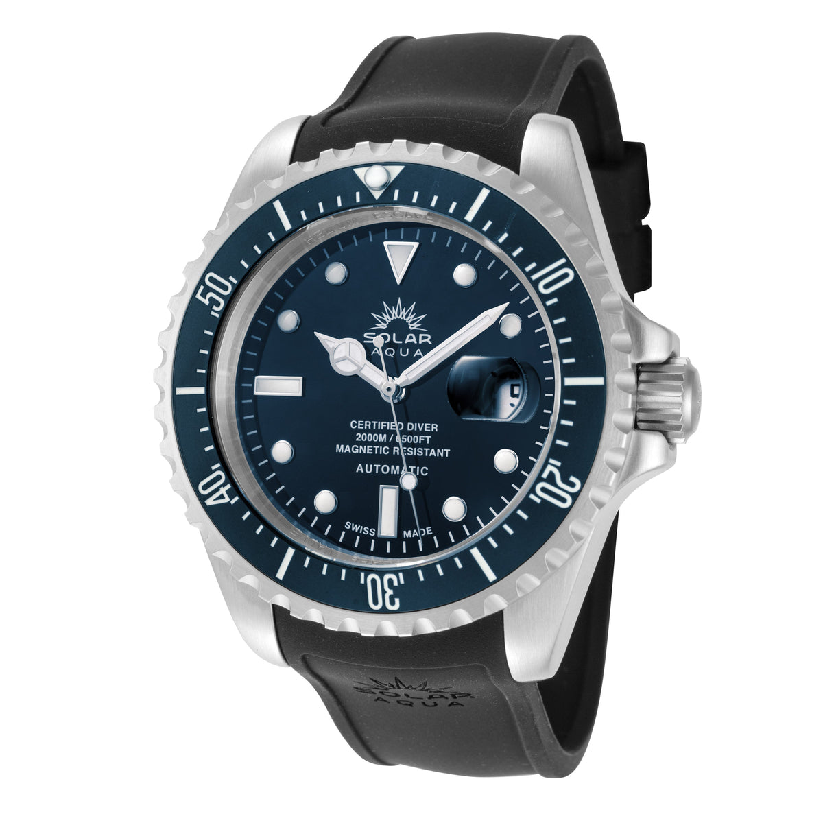 Solar Aqua Men's Deep Bay 45mm Blue Dial Automatic Watch