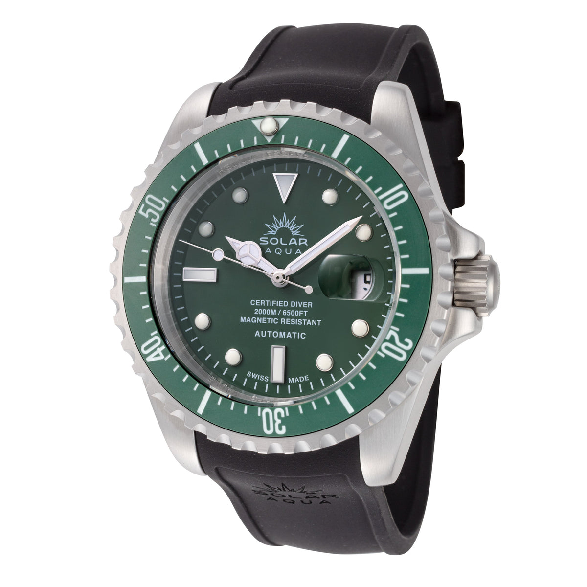 Solar Aqua Men's Deep Bay 45mm Green Dial Automatic Watch