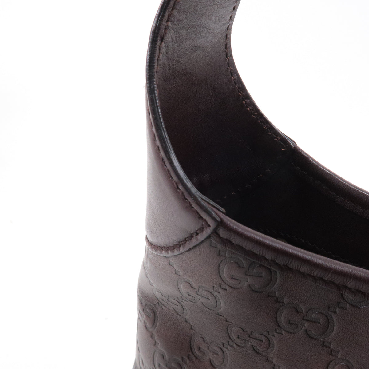 GUCCI Guccissima Leather Shoulder Bag Hand Bag Brown 145778