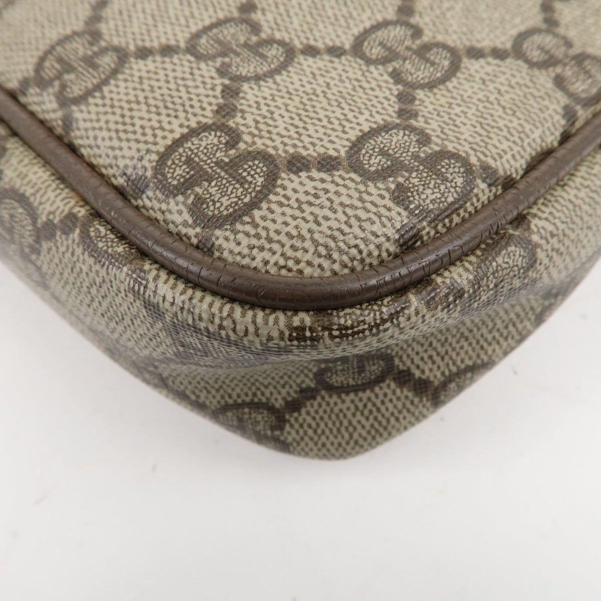 GUCCI Old Gucci GG Plus Leather Shoulder Bag Beige 97.02.068