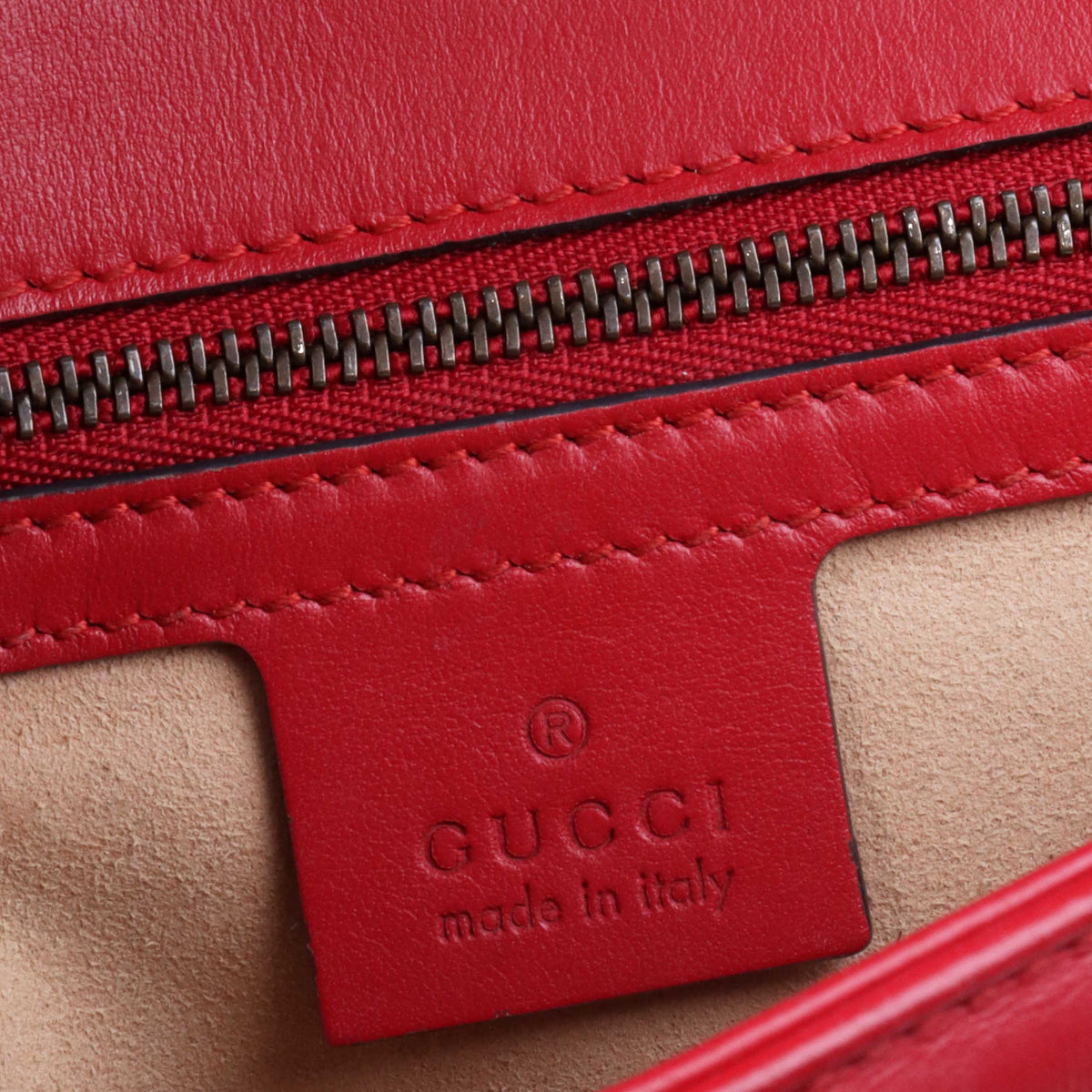Gucci Small Red Marmont Shoulder Bag.