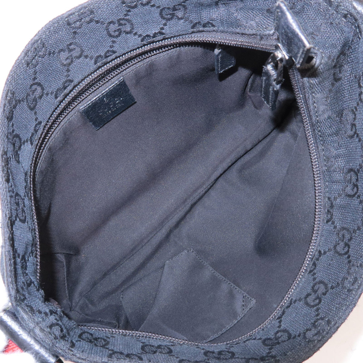 GUCCI Sherry GG Canvas Leather Shoulder Bag Black 189749
