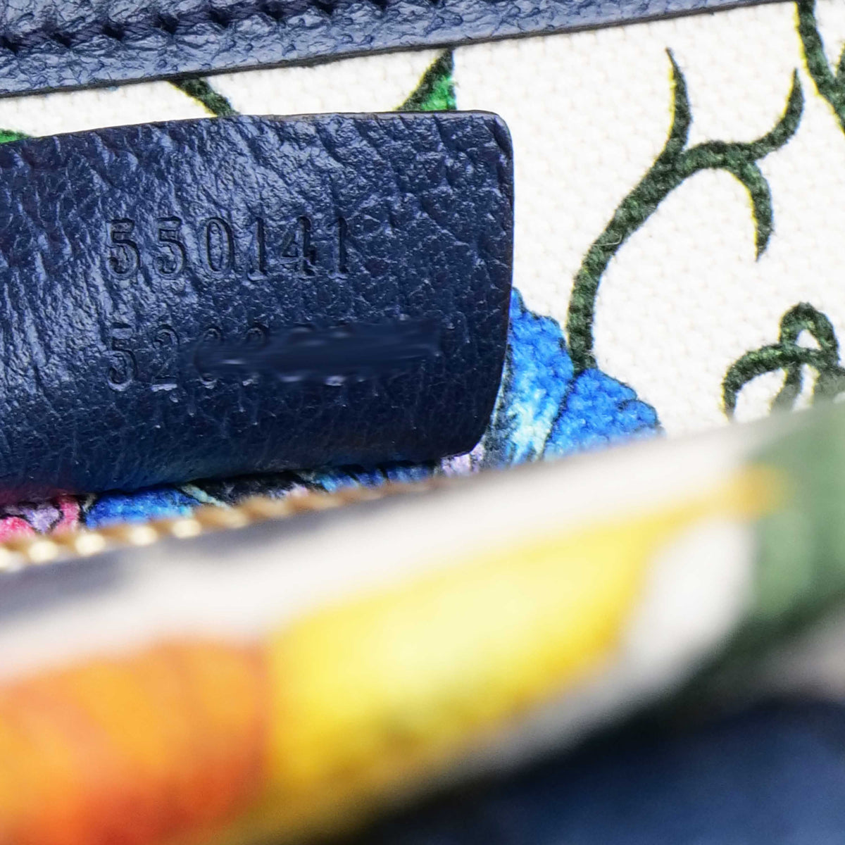 Gucci Floral Canvas Tote with Blue Leather Trim.