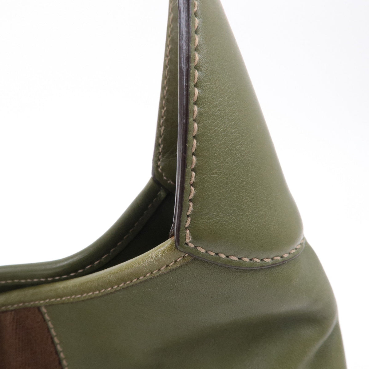 GUCCI Sherry Leather Shoulder Bag Hand Bag Green 153029