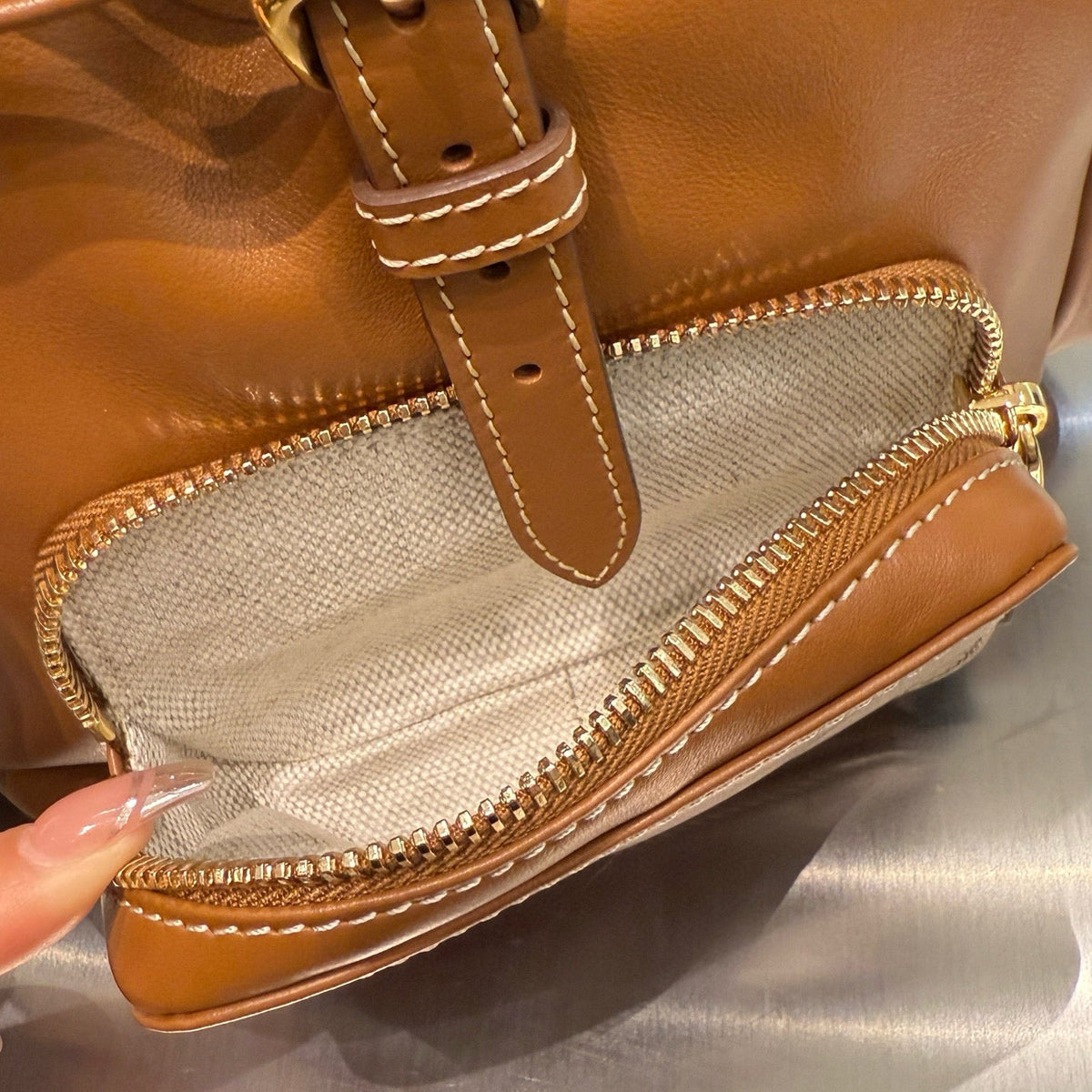 MIU M LEATHER BACKPACK