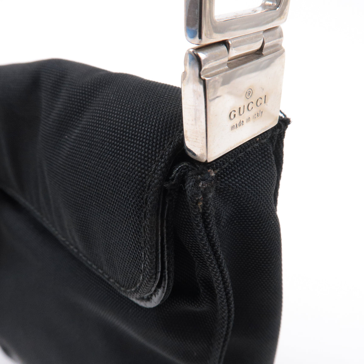 GUCCI Jackie Canvas Leather Shoulder Bag Hand Bag Black 00.3734