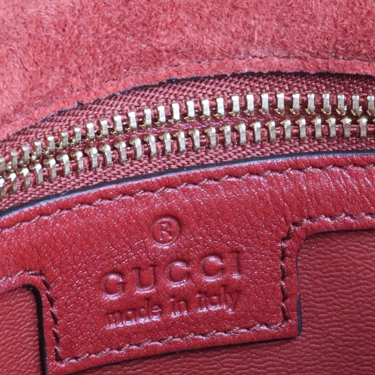 Gucci Blondie Red Suede Shoulder Bag.