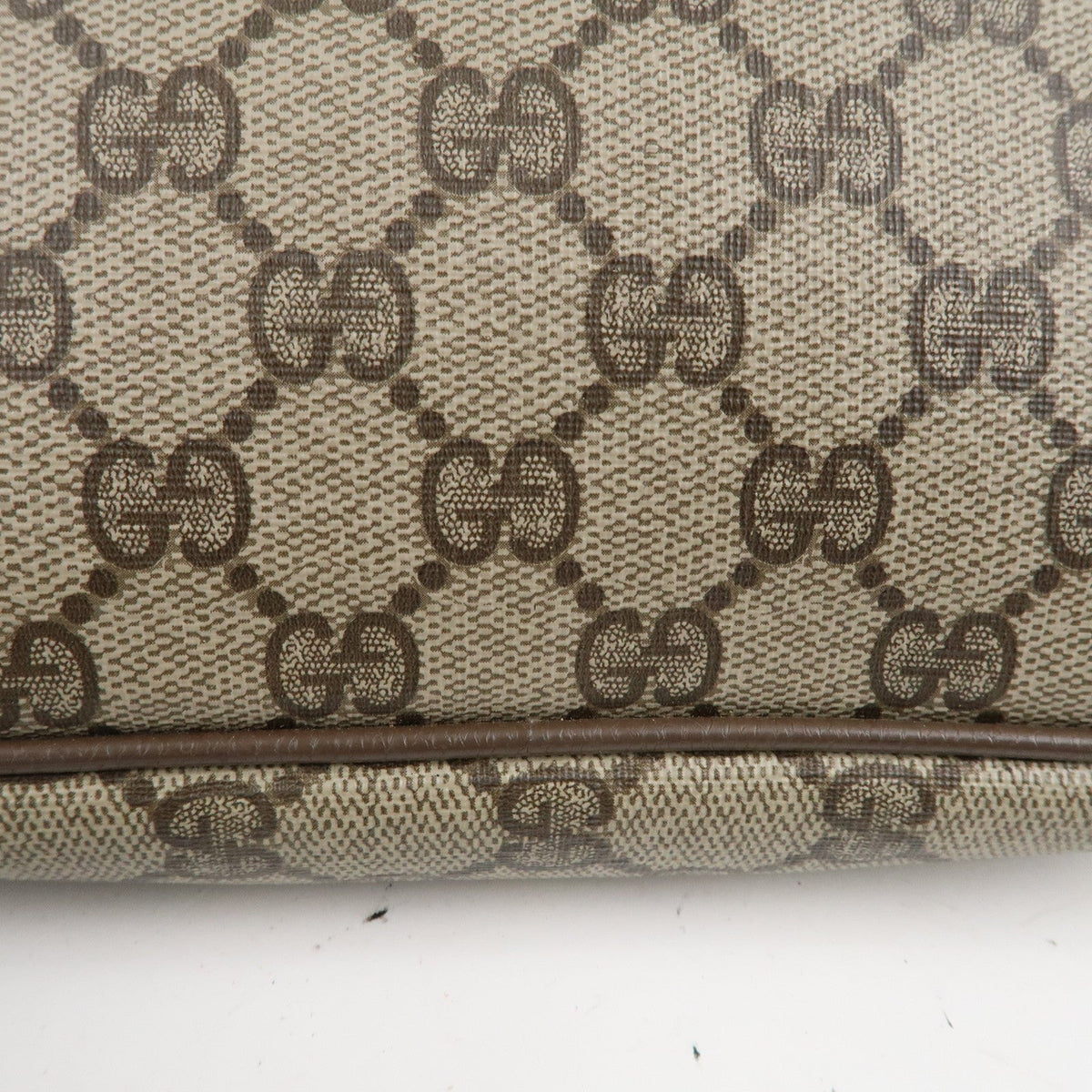 GUCCI Old Gucci GG Plus Leather Shoulder Bag Beige 97.02.068