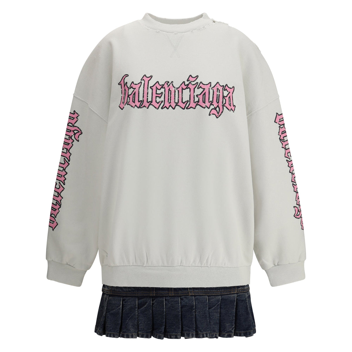 Balenciaga Women Sweatshirt Dress With Logo